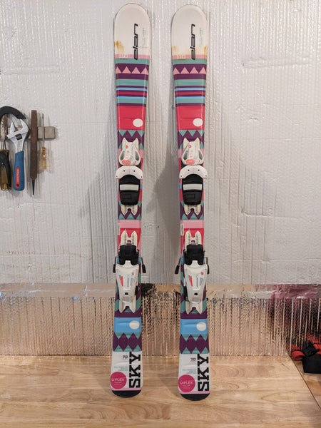 Used Kid's Elan 110 cm All Mountain SKY Skis With Bindings Max Din 10
