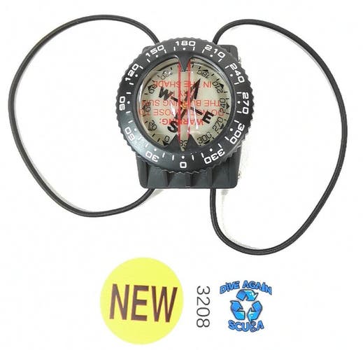 Bungee Wrist Mount Scuba Diving Submersible Compass Glows in Dark          #3208