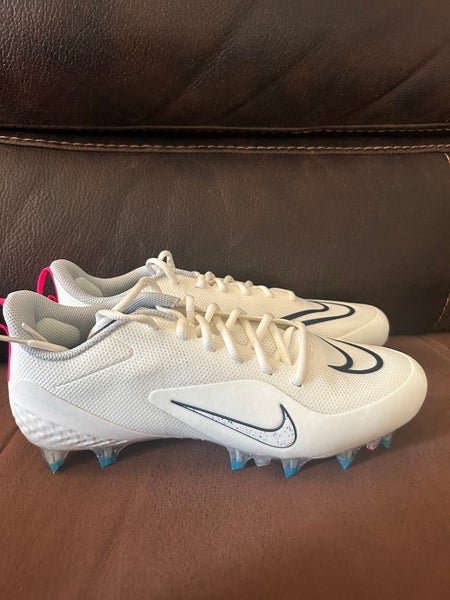 SZ 9.5 Nike LAX Alpha Huarache 8 Pro Low Lacrosse Cleats White Pink CW4439 116