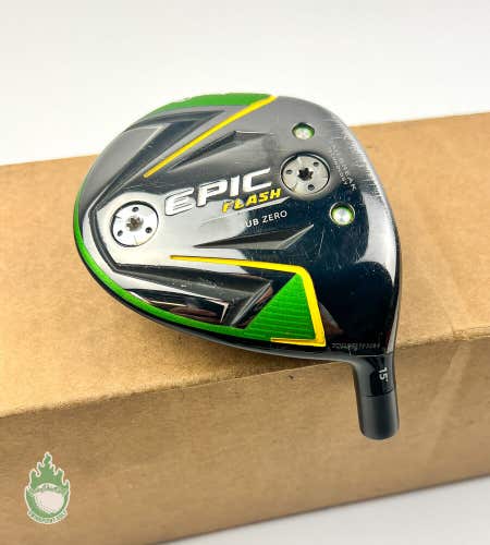 Used Tour Issued TC Callaway EPIC Flash Sub Zero 3 Wood 15* HEAD ONLY Golf Club