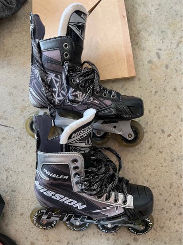 Used Mission Wide Width Size 8 Inhaler NLS-6 Inline Skates