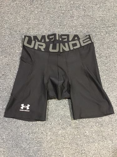 New Black Under Armour Compression Shorts W/ Side Pockets Large