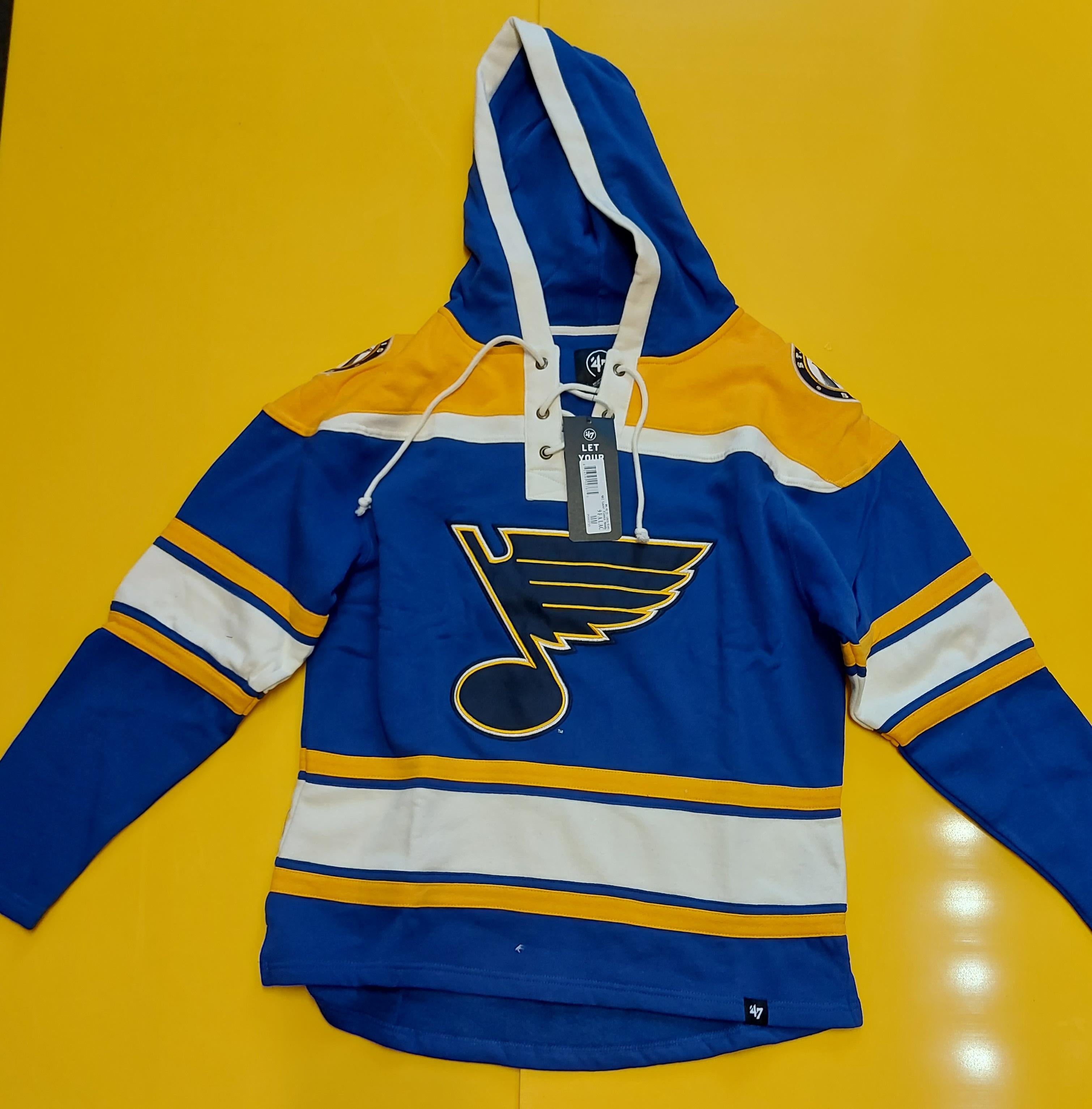 St Louis Blues Hoodie Mens Small Blue NHL Hockey Team Sports Logo Sweater