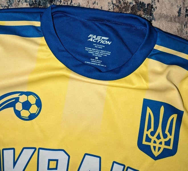 New Ukraine Soccer Football Jersey Medium Fast Action World Cup