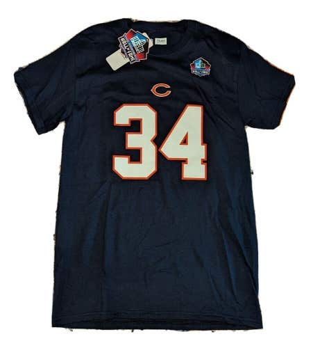 NFL Hall of Fame Chicago Bears Walter Payton Jersey T-Shirt Small S Football