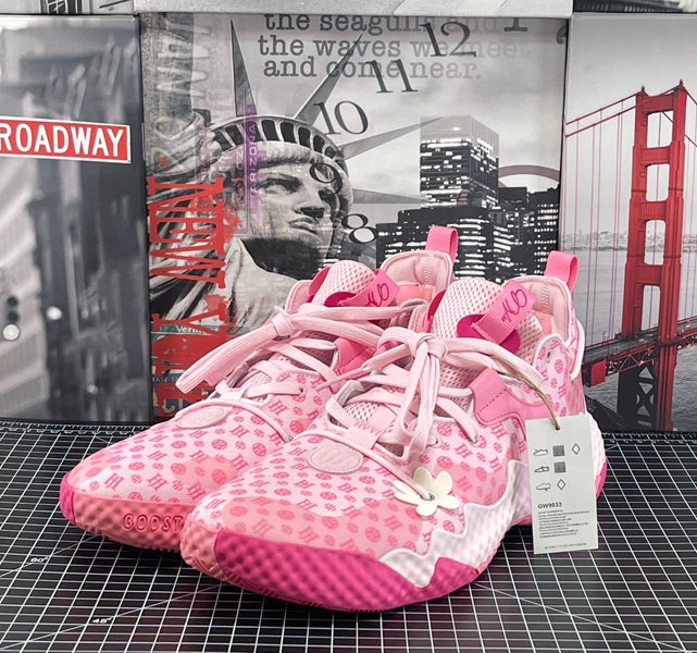 Adidas Harden Vol 6 Monogram Pink Men's Basketball Shoes Size 14 GW9033 NEW