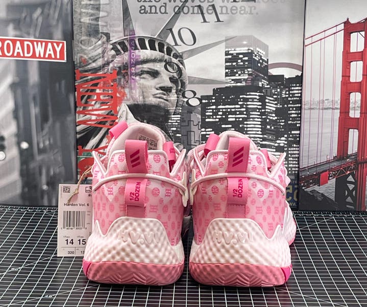 Adidas Harden Vol 6 Monogram Pink Men's Basketball Shoes Size 14