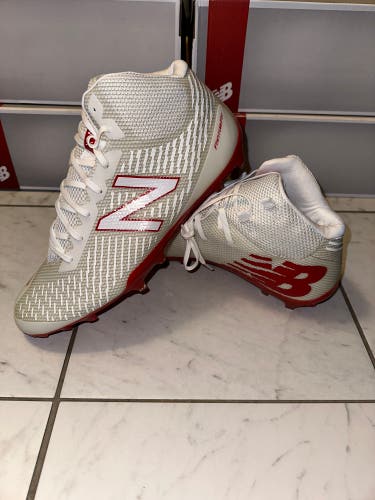 Red New Balance Burn X Mid Lacrosse Cleats - Size 12