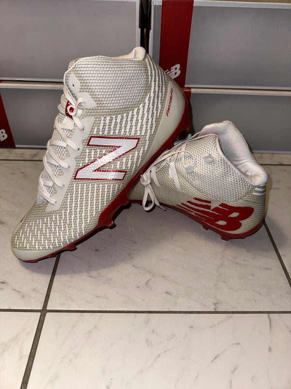 Red New Balance Burn X Mid Lacrosse Cleats - Size 12