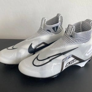 Size 13 Men's Nike Alpha Menace Elite 3 Flyknit Ghost White Football Cleats