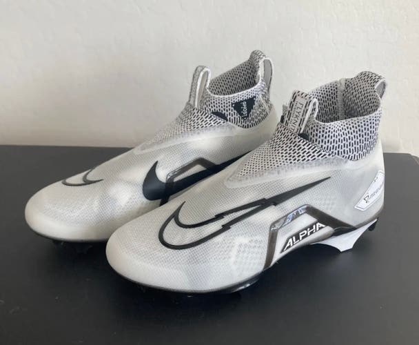 Size 13 Men's Nike Alpha Menace Elite 3 Flyknit Ghost White Football Cleats