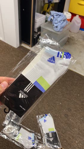 White New One Size Fits All Adidas Socks