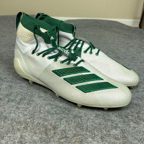 Adidas Mens Football Cleat 17 White Green Shoe Lacrosse Adizero 8.0 SK Mid Pair