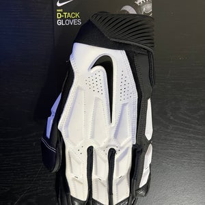 Nike Football D-Tack Defensive Tackle 6.0 Gloves Men's Size Medium Black / White