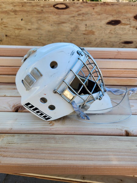 Senior Used Goalie Mask armadillo b13 from goalie collector Pro Stock |  SidelineSwap