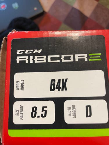 Senior New CCM RibCor 64K Hockey Skates Regular Width Size 8.5