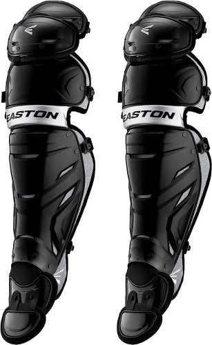 NWT Easton Pro X Catcher's Leg Guards Intermediate (Ages 12-15) Black