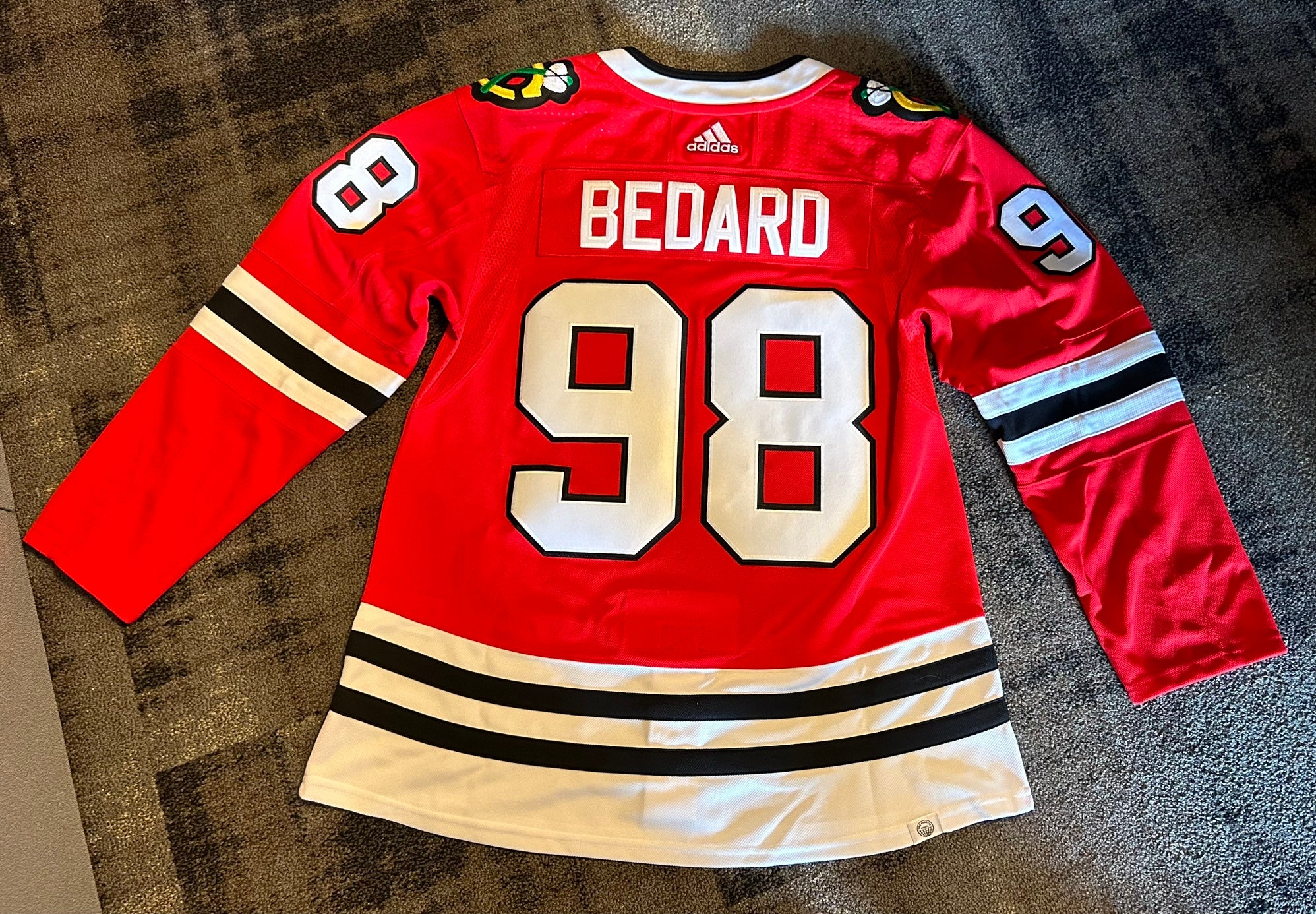 Men's NHL Chicago Blackhawks Connor Bedard Adidas Primegreen Home Red -  Authentic Jersey with ON ICE Cresting - Sports Closet