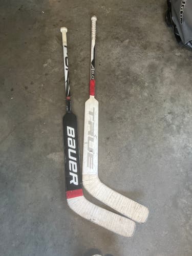 Used Hockey goalie sticks