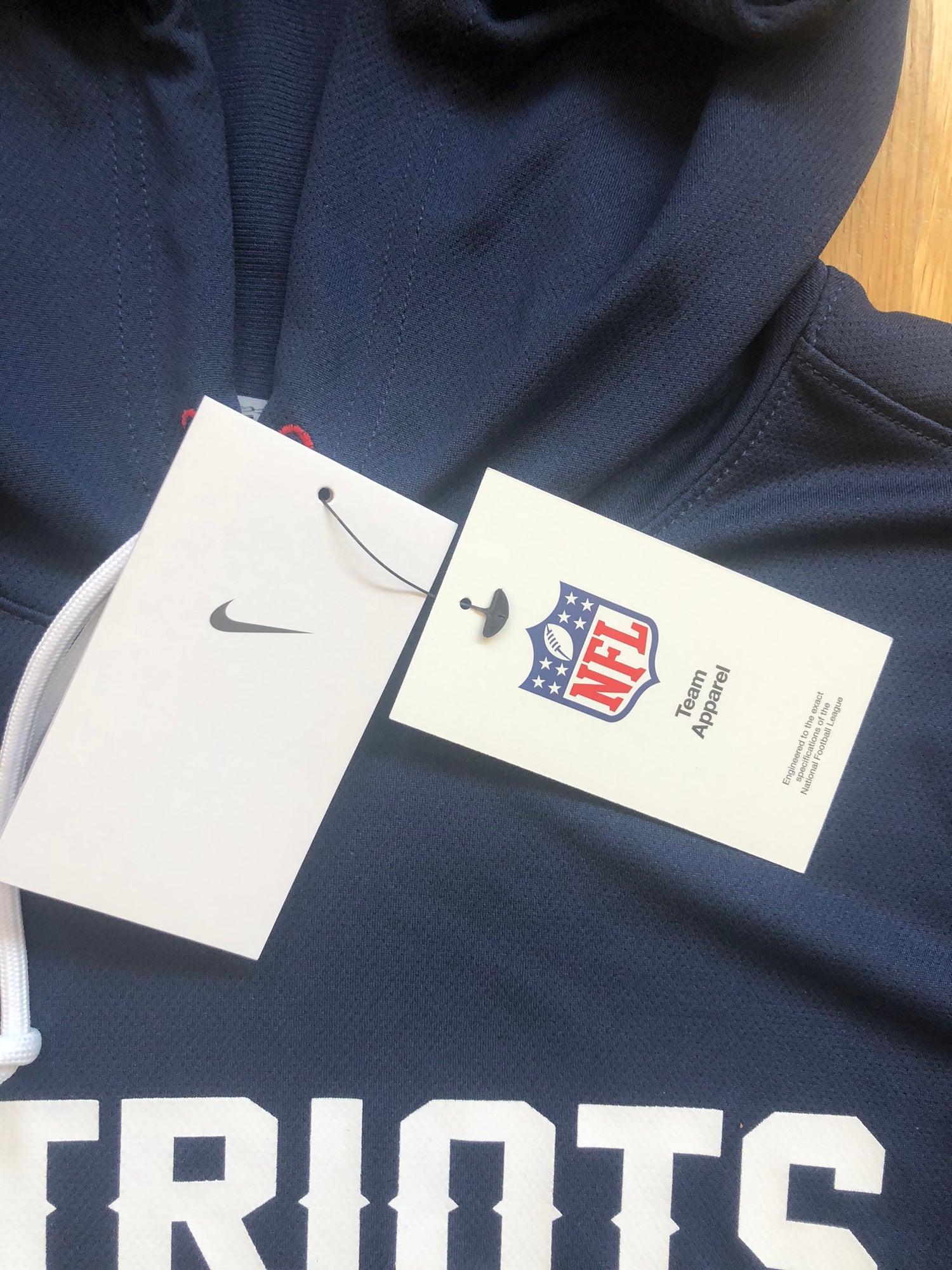 Nike Youth New England Patriots Team Stripes Navy Pullover Hoodie