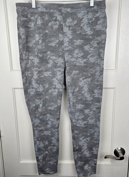 Spanx Womens Gray Camo Print Pull On Pants Stretch Jeans Jeggings
