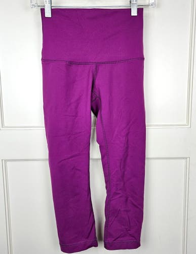 Lululemon Wunder Under Crop Hi Rise Raspberry Purple Yoga Leggings Pants Size: 4