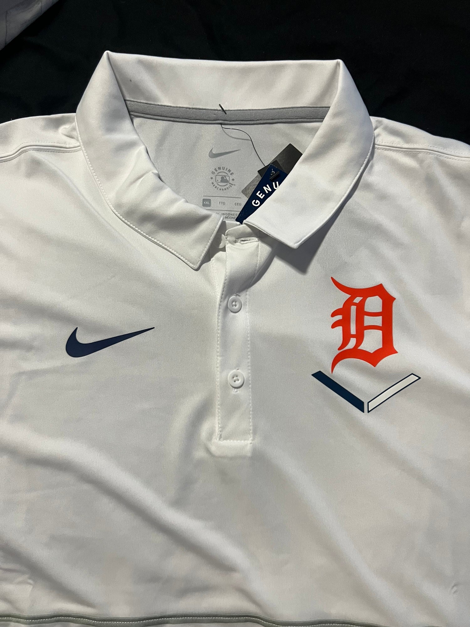 MLB Detroit Tigers NIKE Dry Dri-Fit Stay Cool Standard Polo Golf Shirt Mens  2XL
