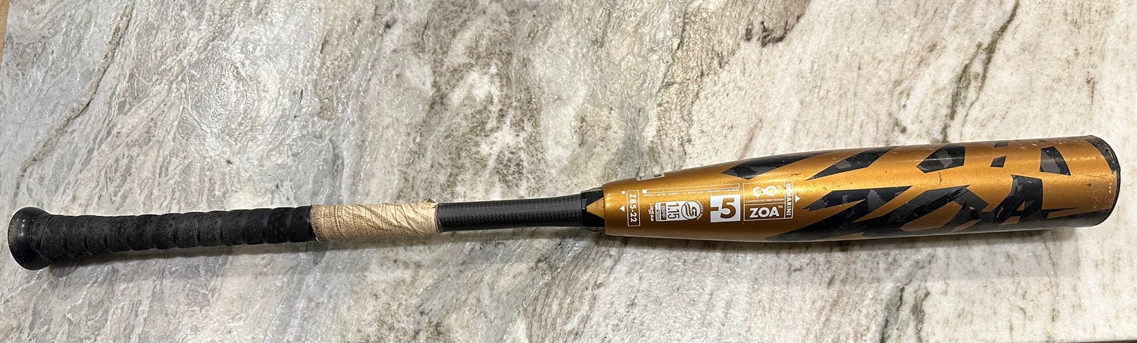 USED 2022 ZOA (-5) USSSA BASEBALL BAT