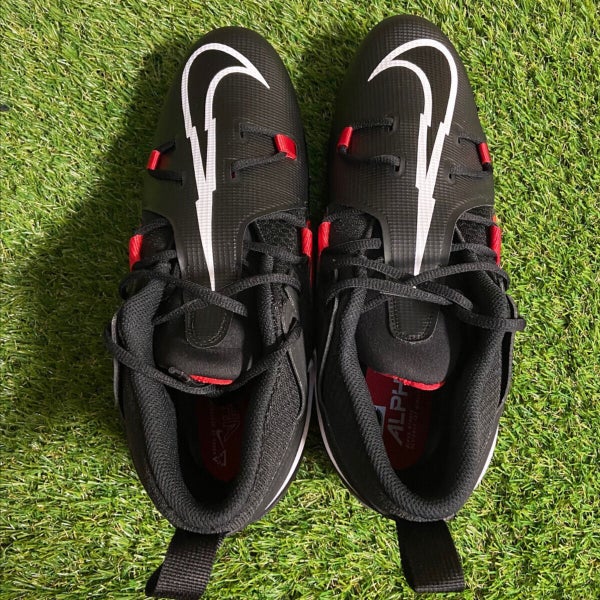 Nike Alpha Menace Pro 3 Football Cleats Mens Size 13.5 Black Red Bred CT6649-004 Nike Alpha Menace Pro 3 Football Cleats Mens Size 13.5 Black  main image 2