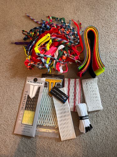 Lacrosse stringing mesh and strings