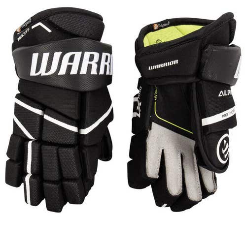 New Warrior Alpha LX Pro Junior Youth Black Ice Hockey Gloves 9”