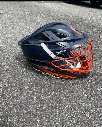 Cascade XRS Lacrosse Helmet - Navy Blue with Orange Facemask (Retail: $319)