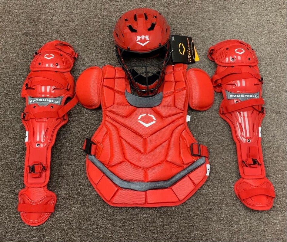 Evoshield Pro-SRZ Adult 16+ Baseball Catchers Gear Set - Red