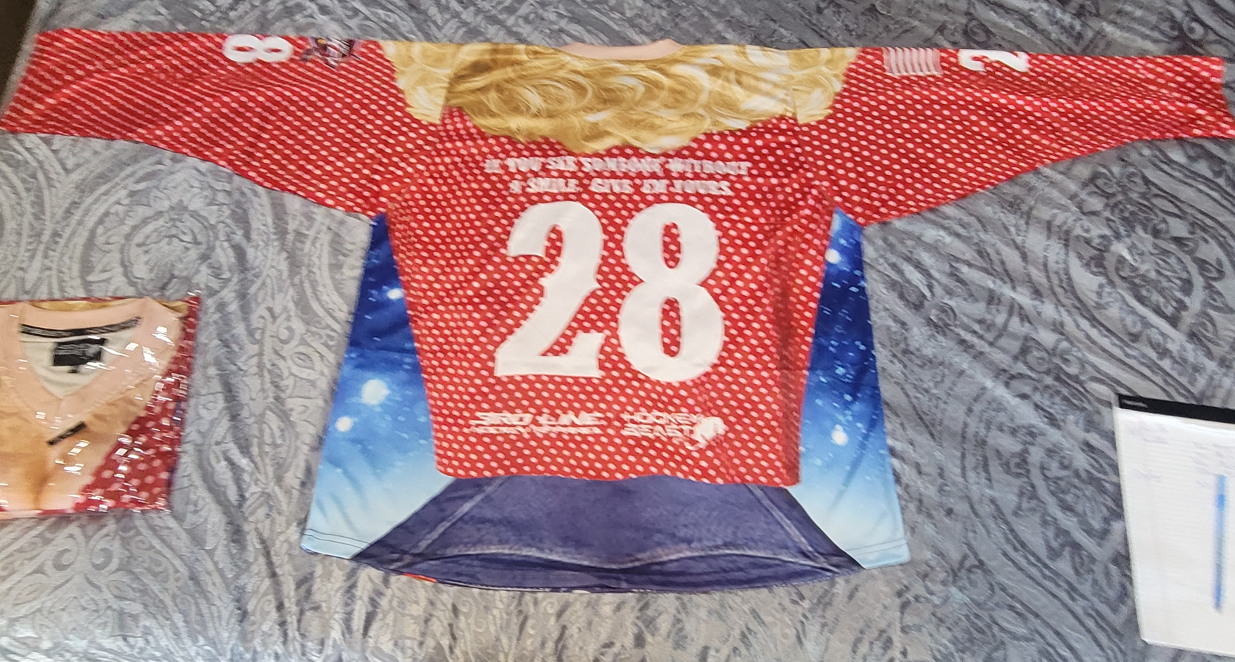 Red New Jersey DOLLY PARTON TRIBUTE HOCKEY JERSEY XXXL #75 CUSTOM