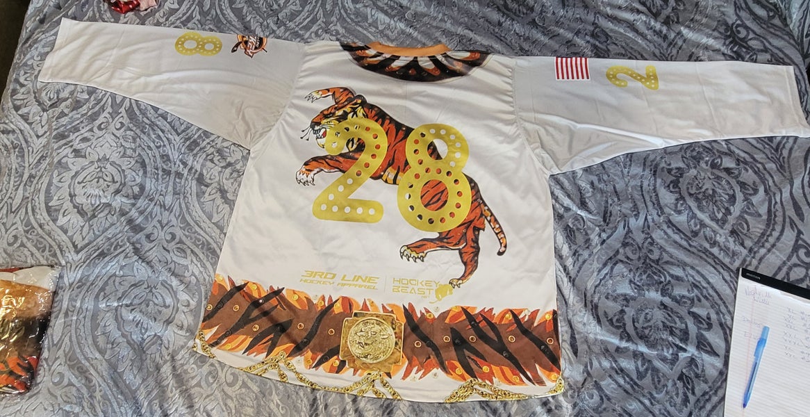 COMING TO CHICAGO (COMING TO AMERICA) TRIBUTE HOCKEY JERSEY XXL #12 CUSTOM  UNIQUE