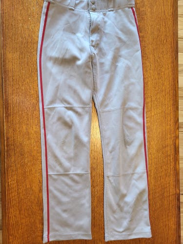 Gray w/red pinstripe Unisex Youth Used Large Easton Game Pants