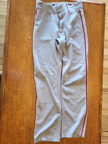Gray w/red pin stripe Youth Unisex Used Large Easton Game Pants