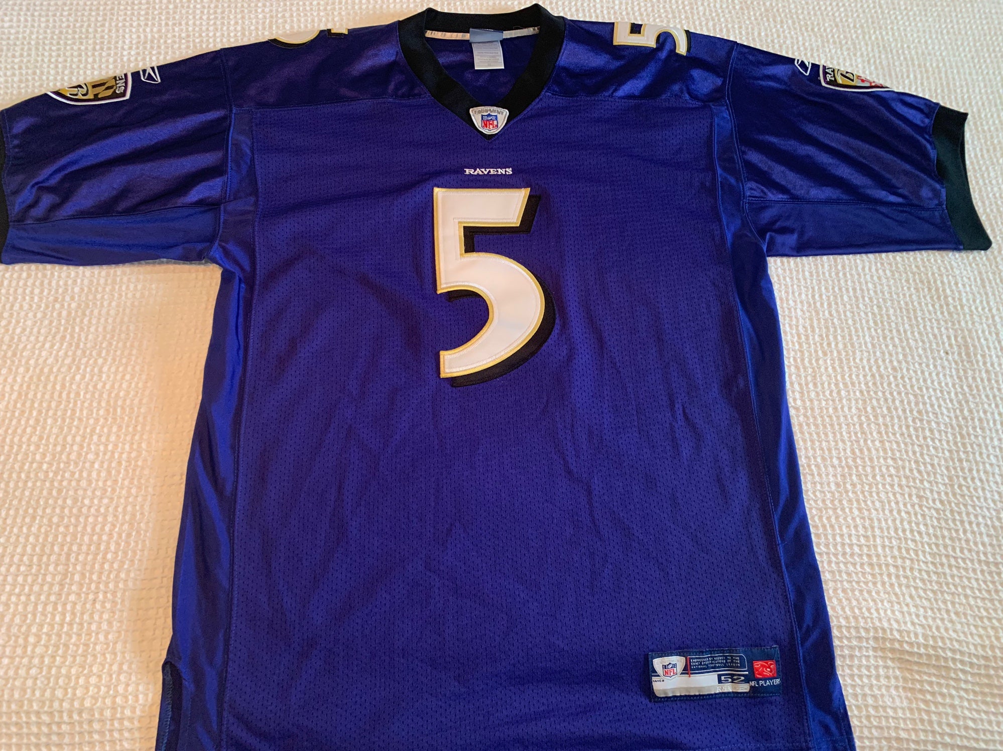 Throwback Reebok On Field ED REED Baltimore Ravens Jersey Youth Large