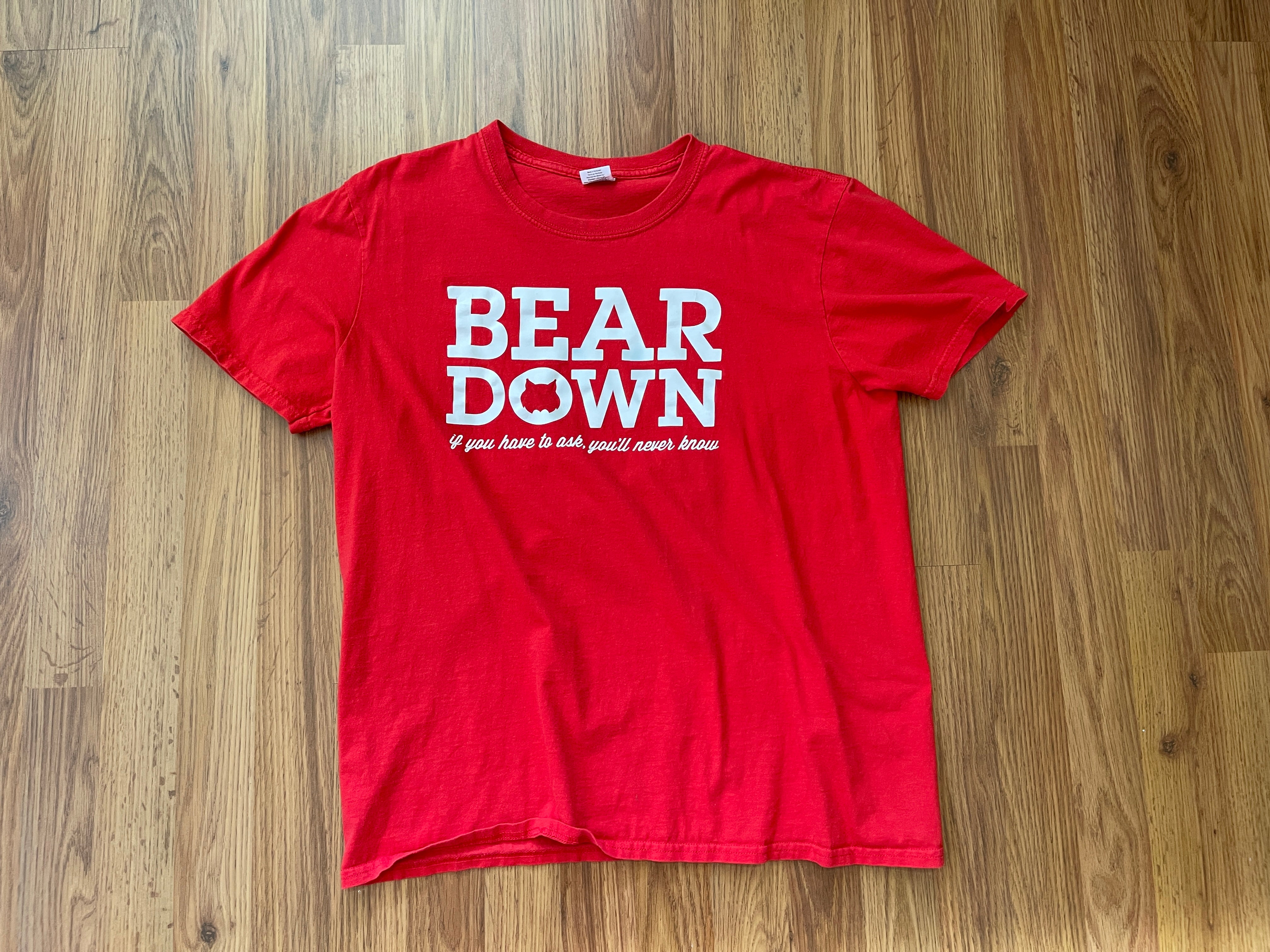 Bear Down Hand-Drawn, Hand Printed T-Shirt |