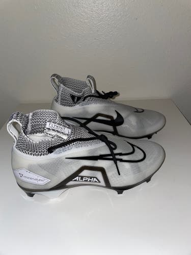 New Men's Nike Sz 8 Alpha Menace Elite 3 Black White Football Cleats CT6648-100
