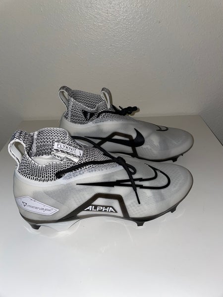 New Men's Nike Sz 8 Alpha Menace Elite 3 Black White Football Cleats CT6648-100