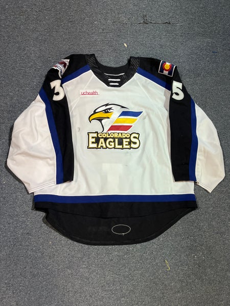 Game Used Blue or White CCM Colorado Eagles Goalie Cut Game Jerseys 60G