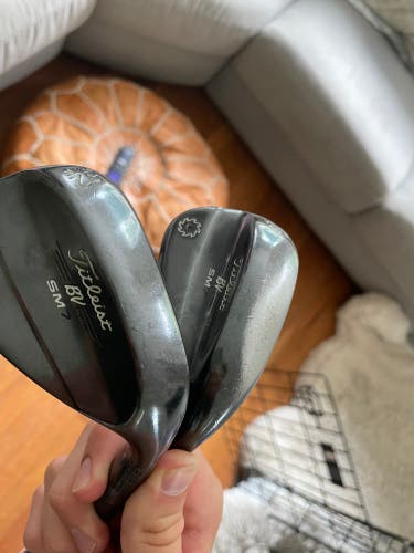 Titleist Vokey Sm7 52*, 58*  8 Bounce Black Wedge Set.  Stiff Flex.