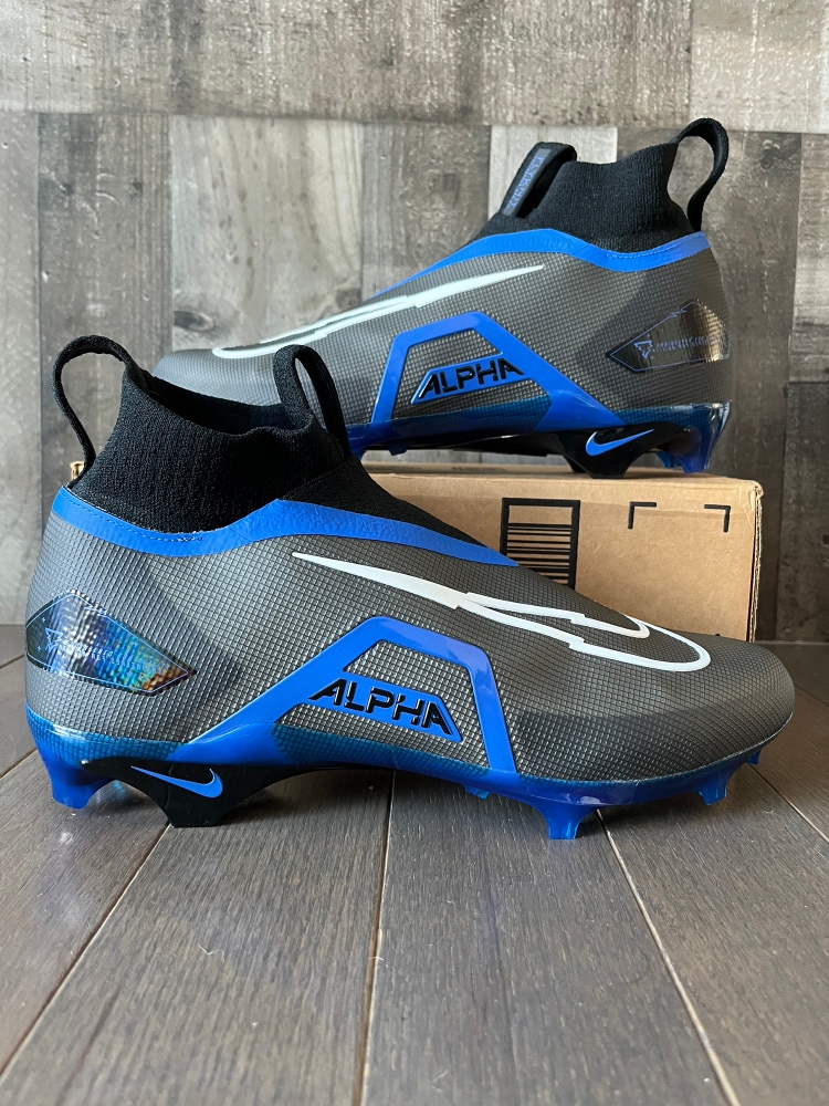Nike Alpha Menace Elite 3 Black Royal Blue Football Cleats DM1792-003 Size 13.5