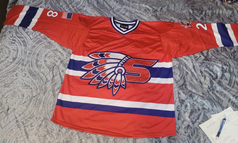 3rd Line Hockey New XL Adult Unisex Chiefs Jersey #28 Spokane Hockey CUSTOM UNIQUE