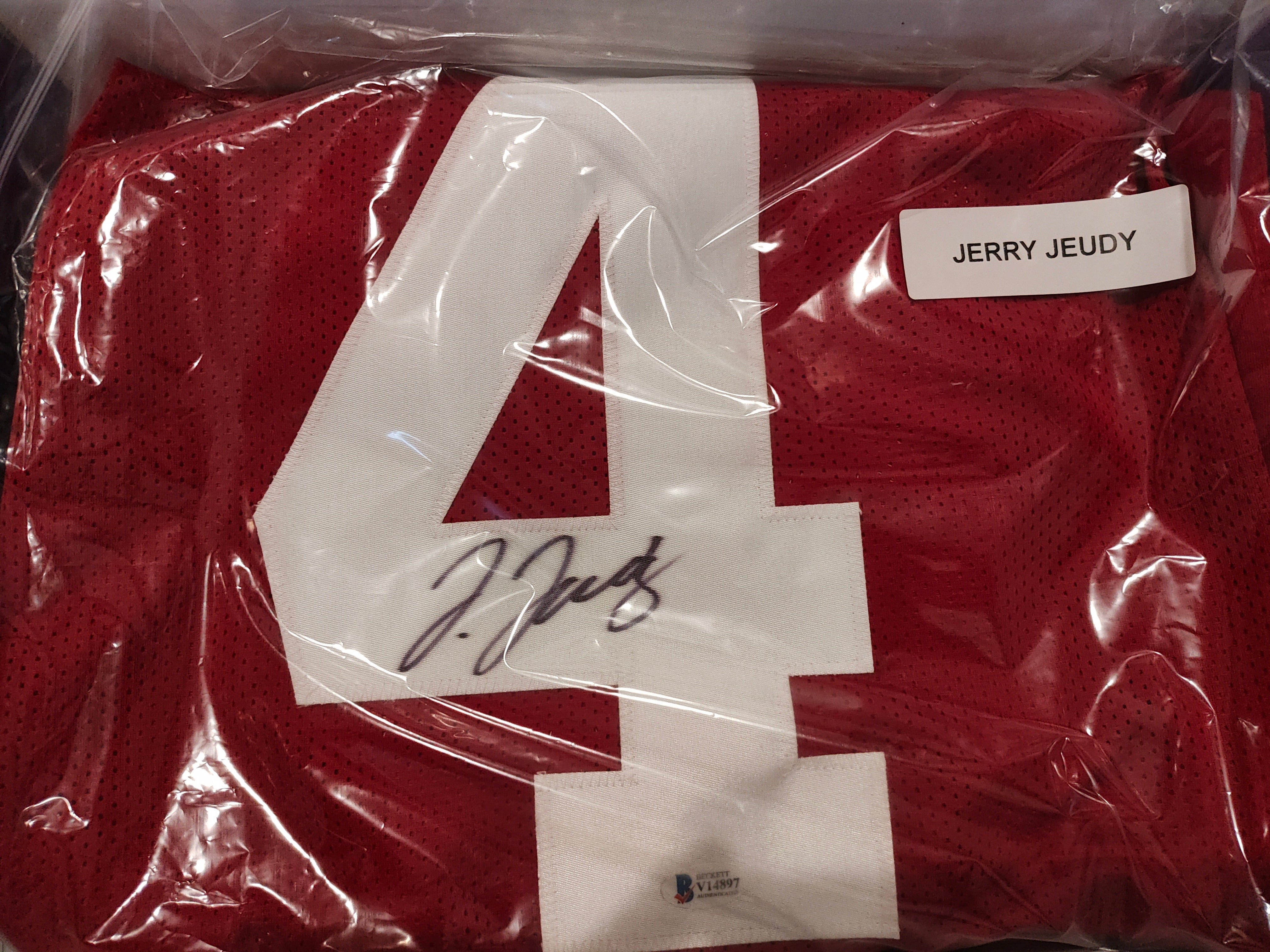 Jerry Jeudy Autographed Football Jersey