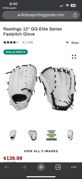 Used Rawlings Right Hand Throw Gg elite Softball Glove 12"