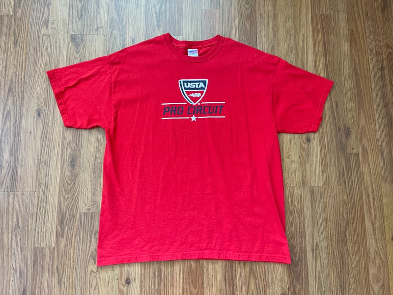 USTA Pro Circuit UNITED STATE TENNIS ASSOCIATION Red Size XL T