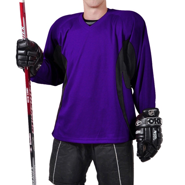 New Intermediate Goalie Cut Blank Purple/Black Practice Jersey