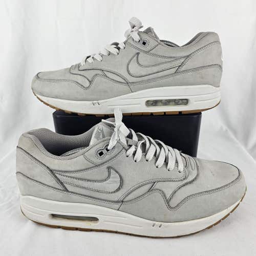 Size 12 - Nike Air Max 1 Premium Grey Wolf Gum Bottom Athletic Sneakers